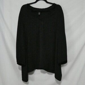 LOVE & LEGEND | size 16 | Black Long Sleeve V-NECK Blouse | Full Lace Arm Strips